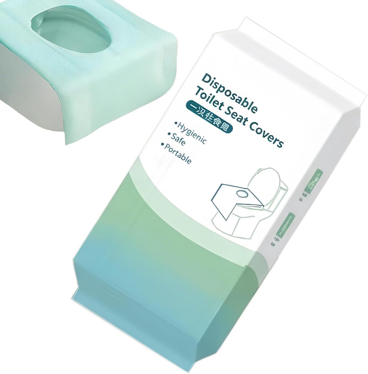 Toilet Beschermhoezen - Draagbaar Papier - Hygiënisch Reizen - Scheurbestendig & Lekkagevrij - 10 Stuks - Groen
