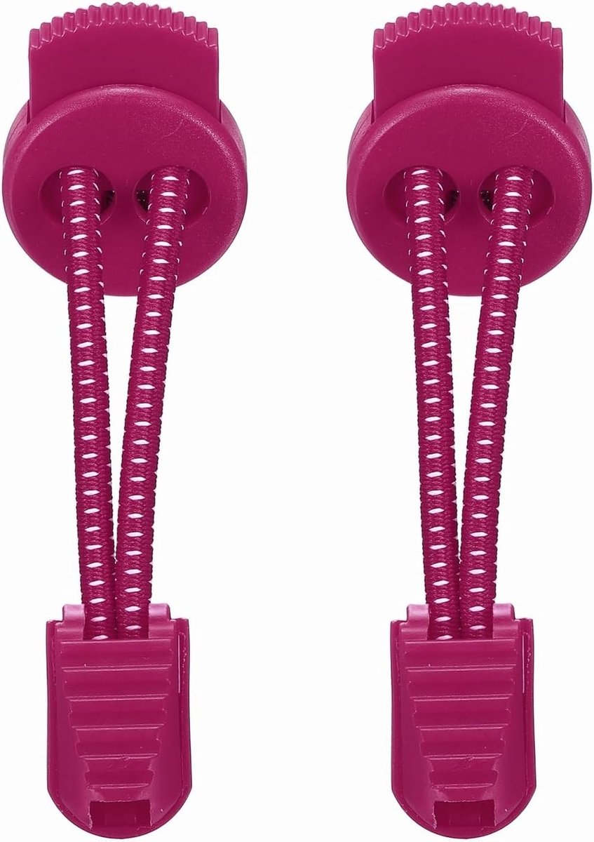 Elastische veters zonder knopen voor volwassenen - 2 stuks, ideaal voor sneakers en tennisschoenen, rood met witte stippen