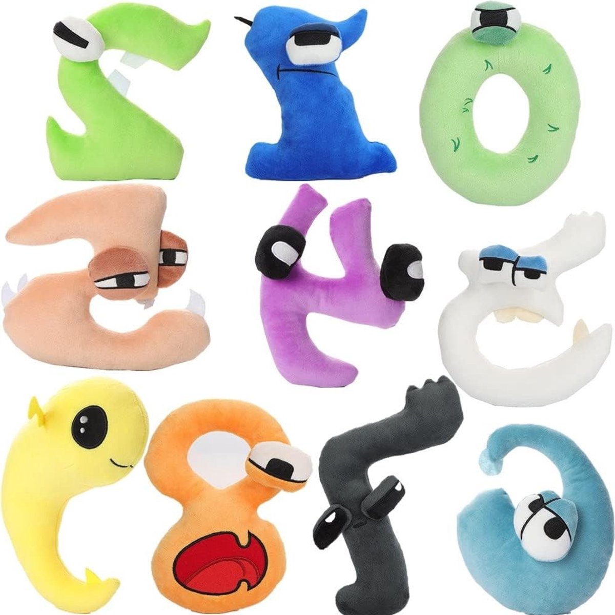 Zachte en Schattige Number Lore Pluche Kussenset - 5 Stuks Pluche Figuren voor Kinderen en Volwassenen, Perfect als Verjaardagscadeau of Verzamelobject