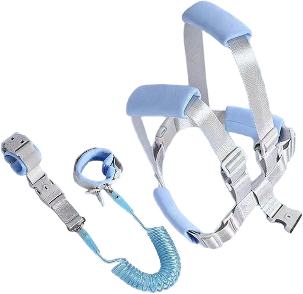 Peuter Harnas - Veiligheidstuigje Baby - Buiten Activiteiten - Lichtgevende Riem - 1.5m Snoer - Blauw