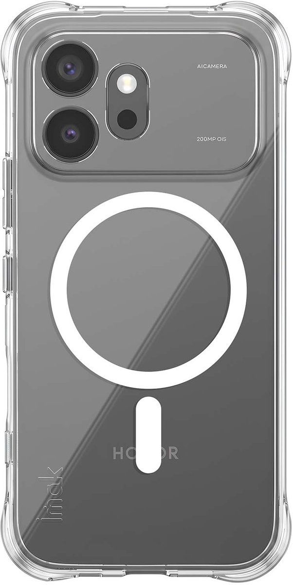 iMak, Hoesje Geschikt Voor Honor 600 Schokbestendig Met Magnetische Ring, Transparant
