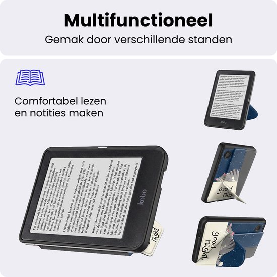 Hoes Geschikt voor Kobo Clara 2E - Luxe E-reader Trifold Case - Bescherm Hoesje Book Cover - Kat — afbeelding 3