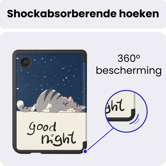 Hoes Geschikt voor Kobo Clara BW - Met Screenprotector - Luxe E-reader Trifold Case - Bescherm Hoesje Book Cover - Kat — afbeelding 5