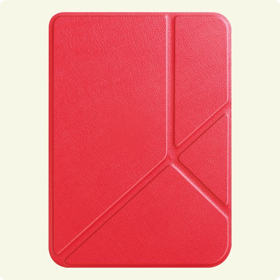 Hoes Geschikt voor Kobo Clara 2E - E-reader Bescherm Hoesje Case Sleep Cover Trifold - Hoes Geschikt voor Kobo Clara 2E Hoesje - Rood — afbeelding 5