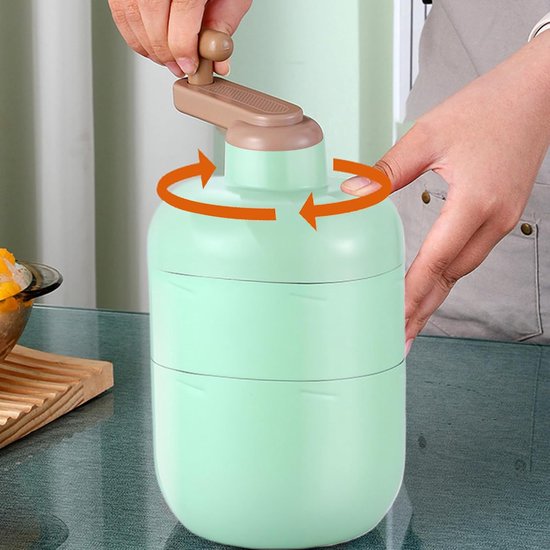 IJsschaafmachine Handmatig - Crusher Sneeuw - Cocktail Drankjes Maken - Roestvrij Staal - 25.5x12.5 cm - Cyaanblauw — afbeelding 2