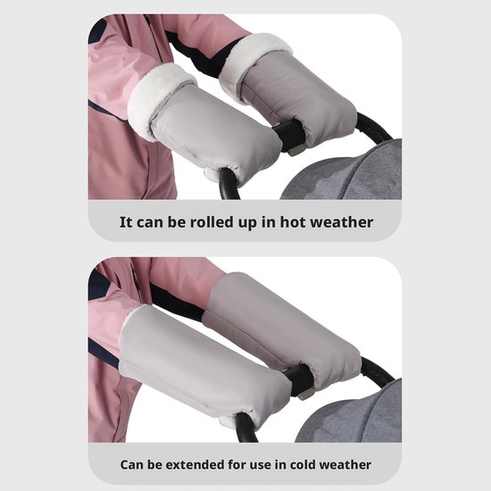 Kinderwagen Handwarmers - Wandelwagen Mof - Bescherming Koude - Waterdicht & Wasbaar - 18x34cm - A — afbeelding 5