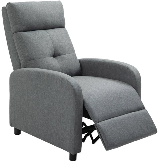 Relaxfauteuil - Relaxzetel - Relaxstoel - Fauteuil - Stoel - Met armleuning - Voor één Persoon - Grijs