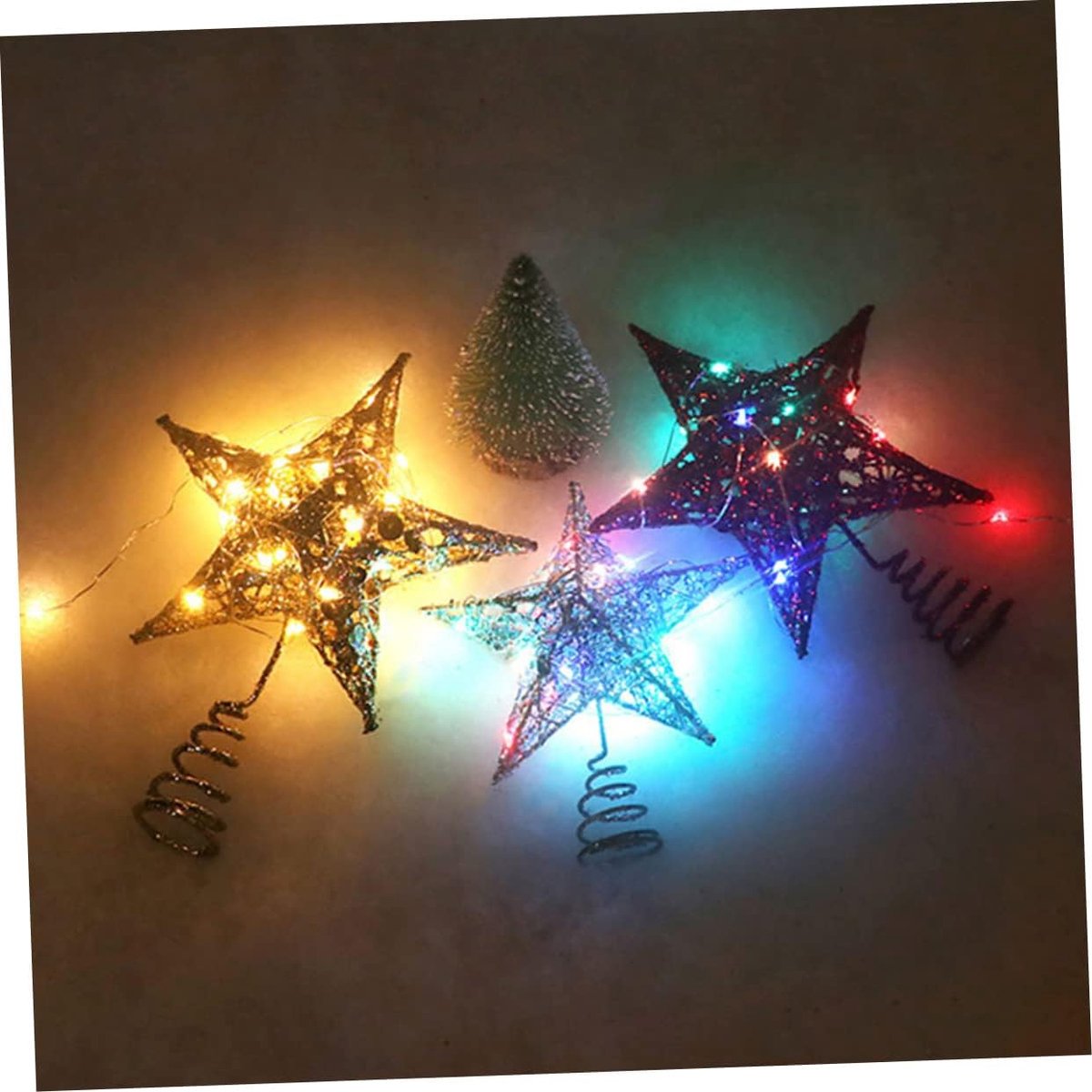 Kerstboom Ster - Boomversiering Top - Feestelijke Decoratie - Glitter Afwerking - 20x20CM - Goud – foto 4