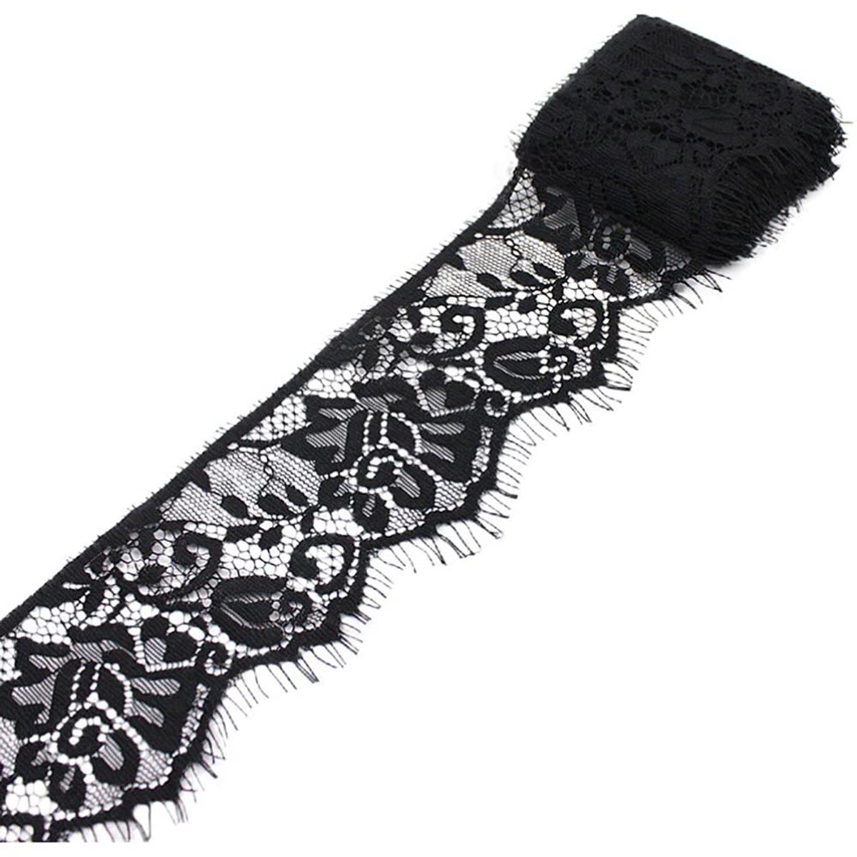 Dailygoods- Kant Met Kwastjes - Vintage Kant Rand - Sierband - Kant Stoff Voor Knutselen - Naaien - 1 Stuk Polyester - Sierlint