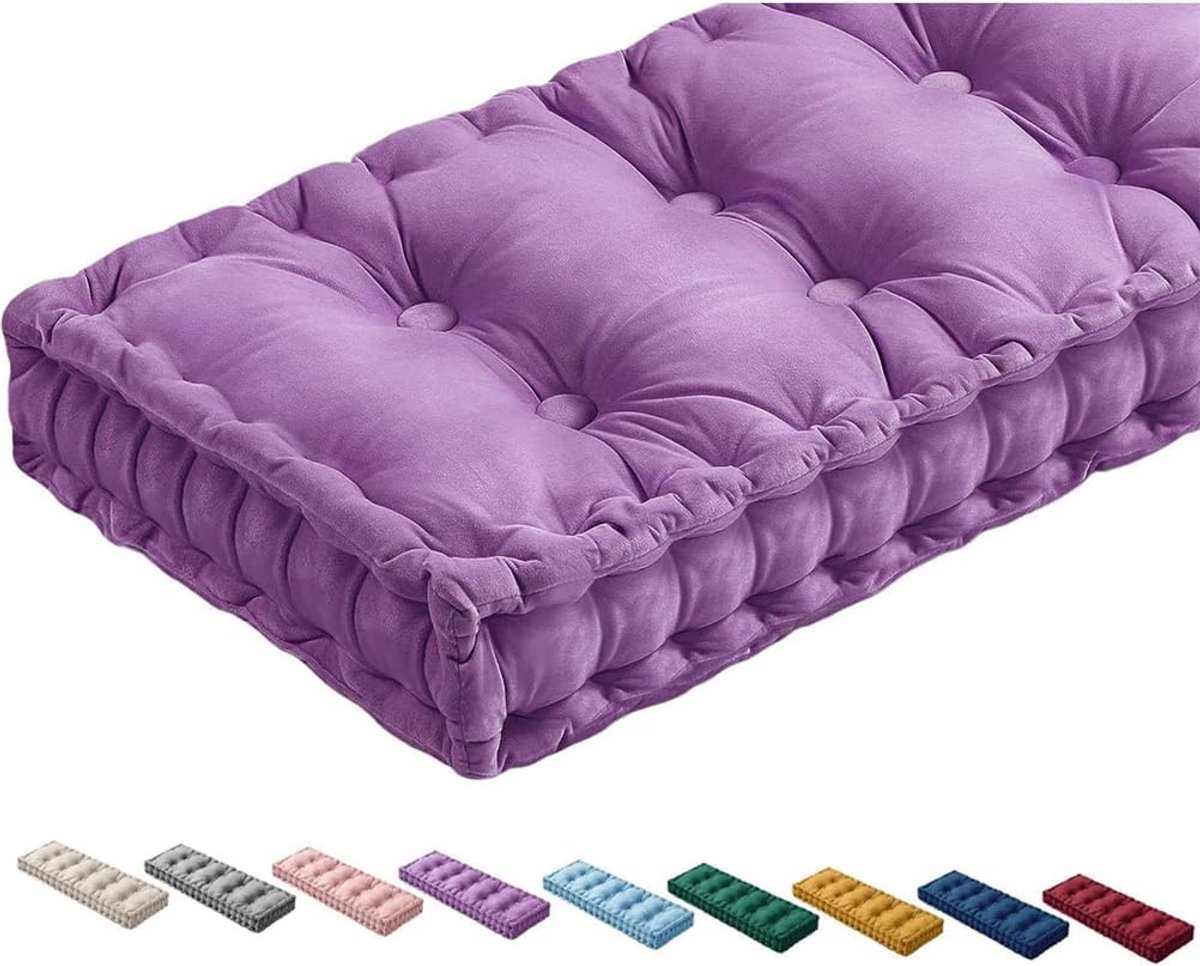 Bankkussen - Zitkussen - Buiten Zitten - Dikke Fluweel Stof - 120 x 60 cm - Paars