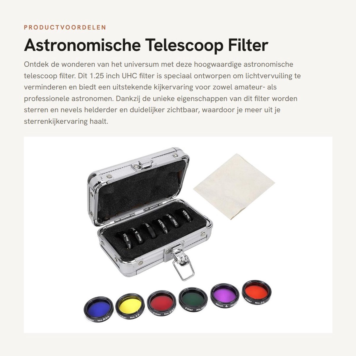 Dailygoods- Telescoopfilter 1.25 Inch - Uhc Lichtvervuiling Remming