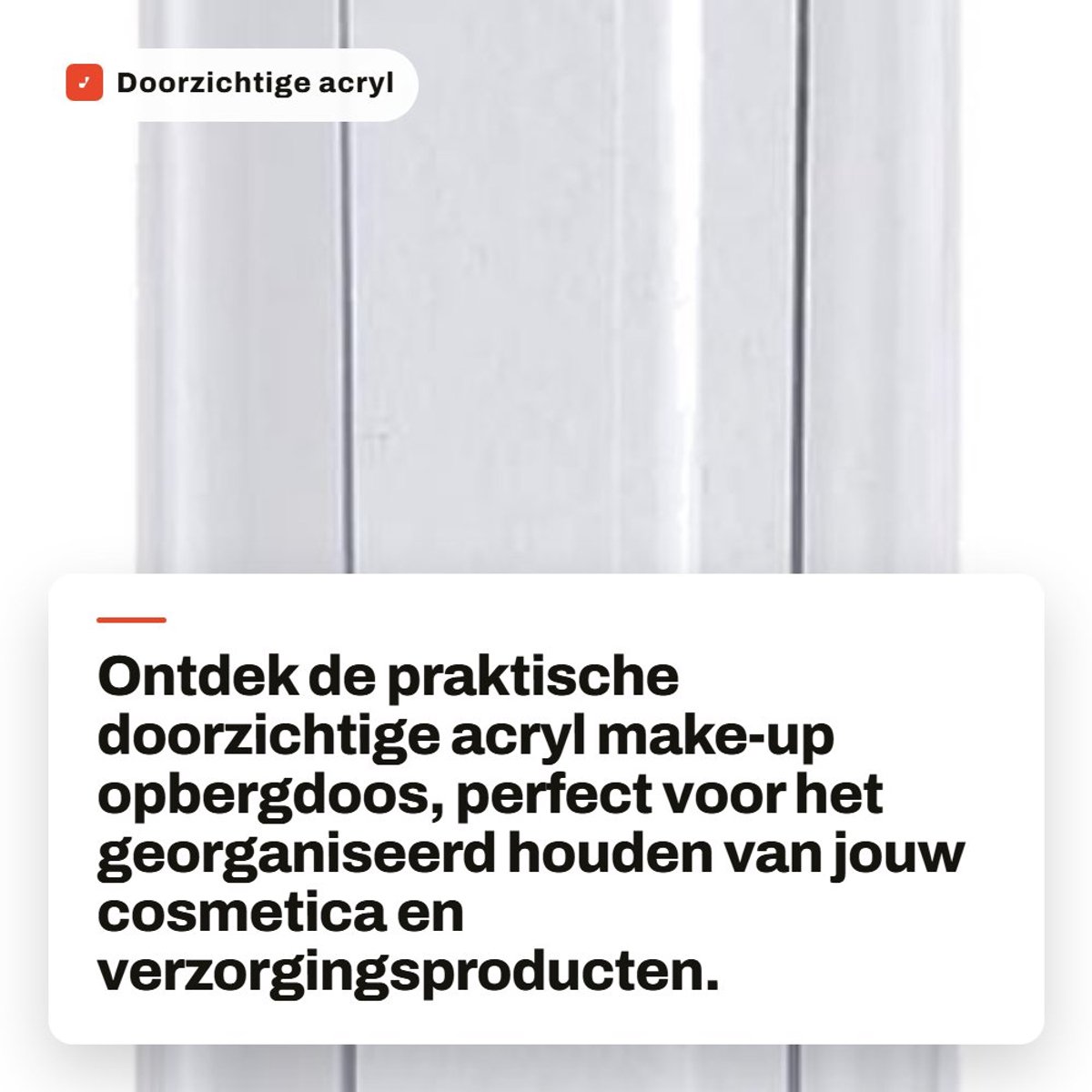 Dailygoods- Opbergdoos Transparant - Opbergdoos met Deksel - Make-up Wattenschijfjeshouder - Cosmetica Opslagcontainer - Acryl - 20 x 7 x 8 cm - Cosmetica Organizer