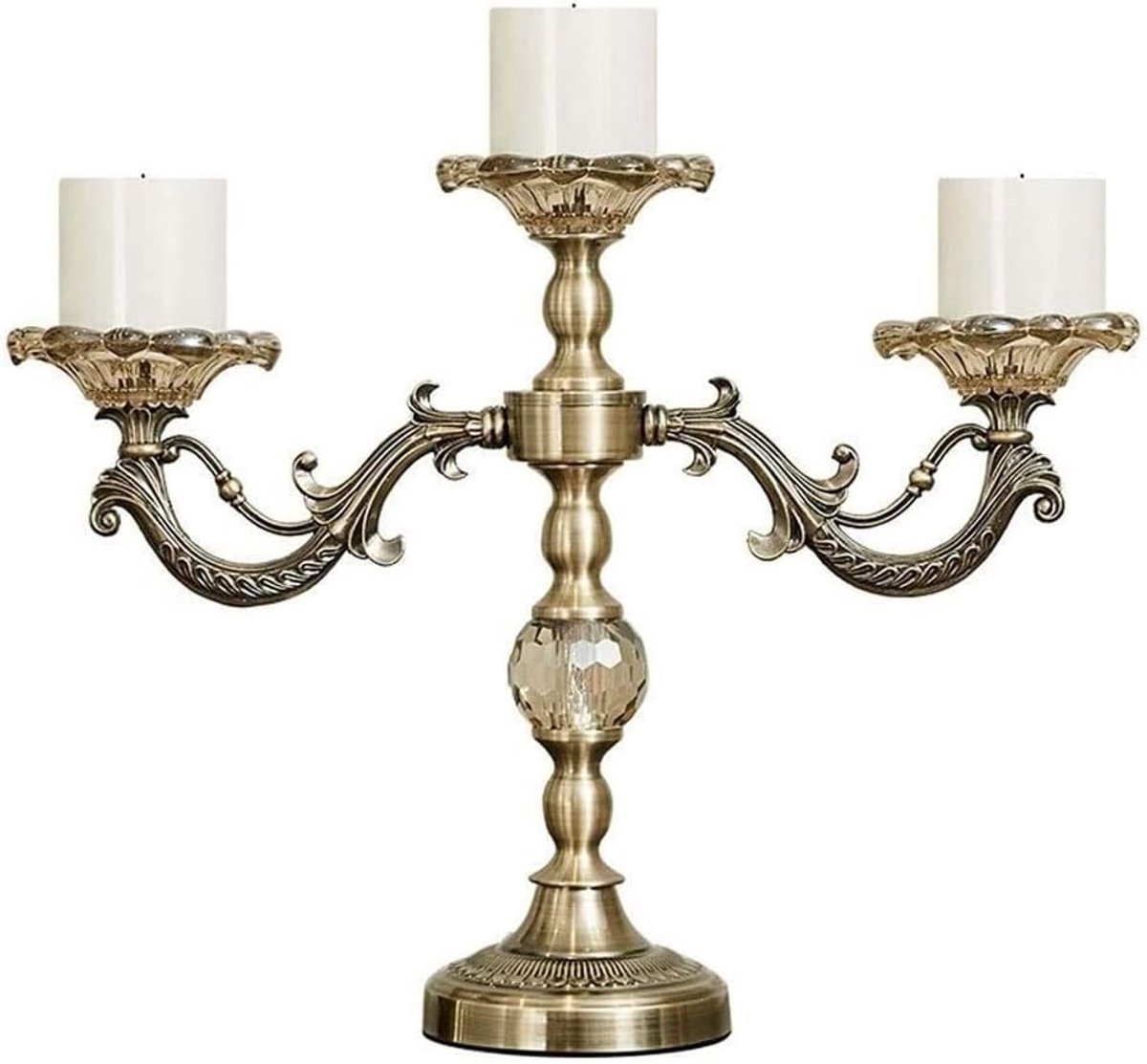 Kaarsenhouder Kandelaar - Metalen Houder - Bruiloft Decoratie - 3 Armen Ontwerp - 49 x 38cm - Metaal