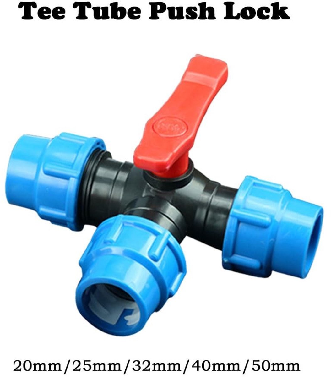 Dailygoods- Slangtuig 3-weg - Snelkoppeling - Verbindingsstuk - Tuinslang - Connector met ventiel - Drukbestendig 0-0,6 MPa