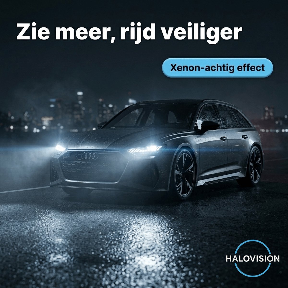 HaloVision Halogeen Koplampen H15 – 12V 3000Lm 5500K Koud Wit – Blauw Glas Super White Dimlicht Grootlicht Halogeenlampen Set van 2 Autolampen – foto 6