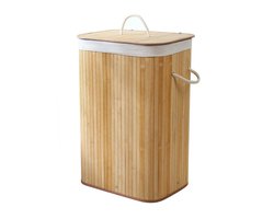 CALICOSY - Rechthoekige bamboe wasmand 70L - H60 cm