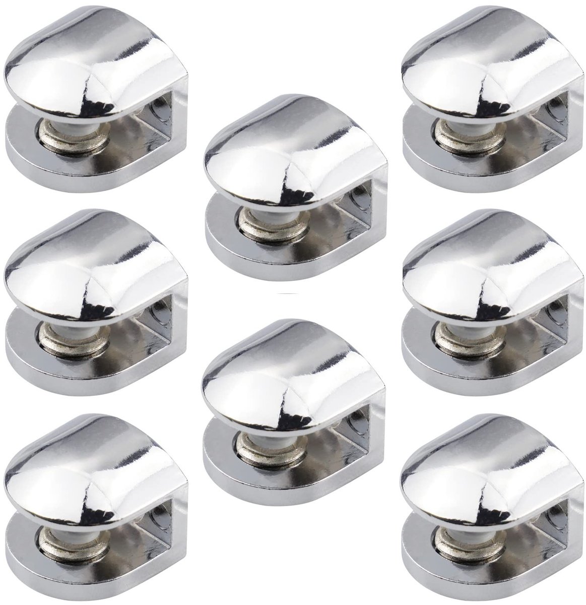 Dailygoods- Plankhouders Verstelbaar - Glashouder - Glasklemmen - Glazen Plankdrager - Zinklegering - 8 Stuks voor 6-8 mm Dikte