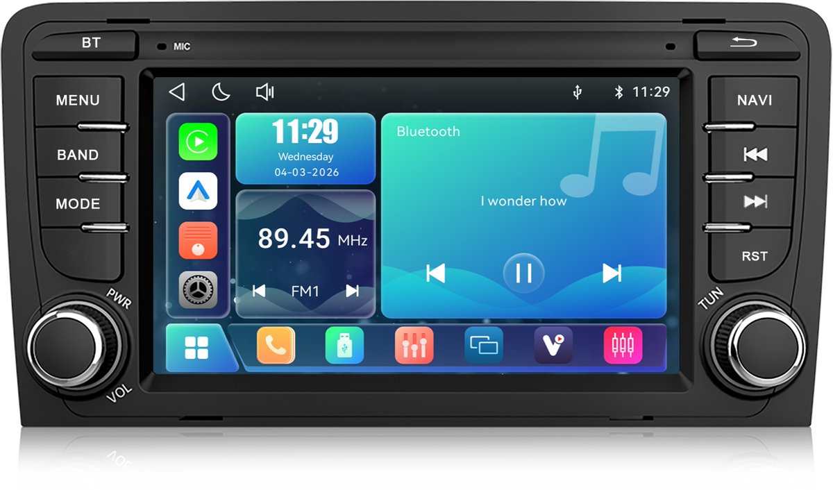 Cestovet Autoradio - Geschikt Voor Audi A3 8P 2003 t/m 2012 - LINUX SYSTEM - Draadloos Carplay Android Auto