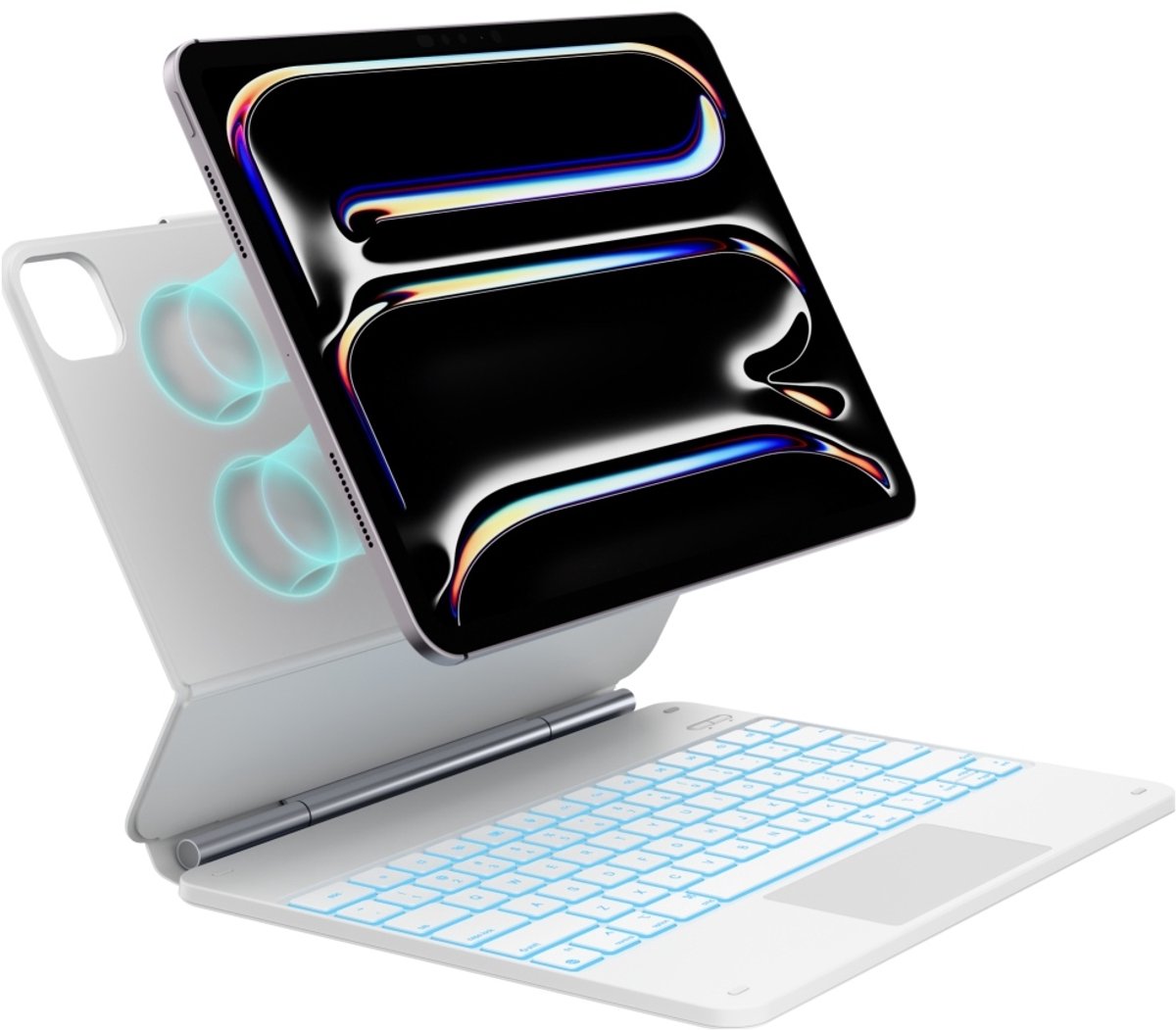 Typecase Edge Klaviatura Voor Ipad Pro 13 2024 2025 Wit Met Beschermpaneel