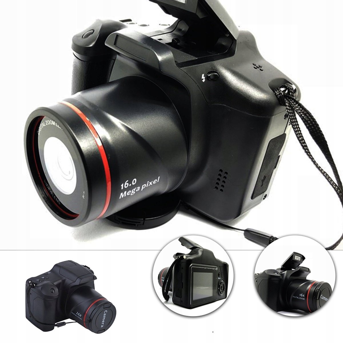 4K Digitale Camera - 16MP, 16x Zoom, 2.8″ LCD Scherm, Draagbare Camera voor Beginners & Kinderen