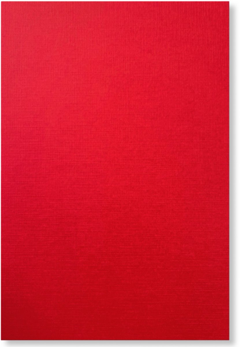 20 Linnen Kaarten papier - A4 - Rood - Cardstock - 29,7x21cm - 240 grams - Karton