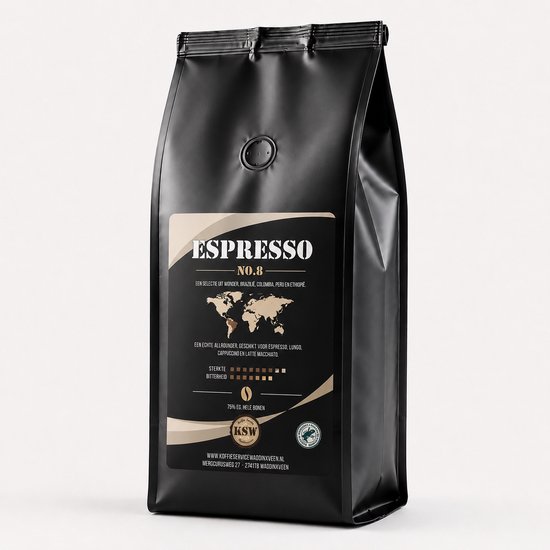 ESPRESSO - verse koffiebonen - RFA - MEDIUM/DARK Roast - 750 gram - Koffie Service Waddinxveen