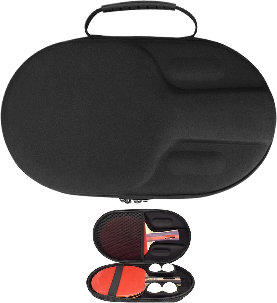 Tafeltennis Organizer Tas - Racket Case - Sport Opslag - Hard Shell Bescherming - Voor Twee Rackets - Meerkleurig