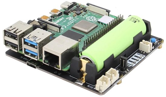 Geekworm X703 V1.3 - Raspberry Pi 4 UPS - Voeding - Voor 1 Accu - Ultra Compact 18650 UPS Shield - Alleen UPS Powerboard - Exclusief Raspberry Pi 4 !!!