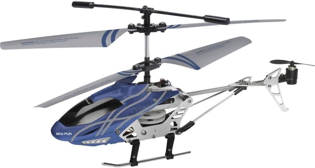 RWB® RC Helicopter - Bestuurbare Helicopter - Helicopter op Bestuurbare Afstand - Blauw, wit en zwart - ‎19 x 4 x 10 cm