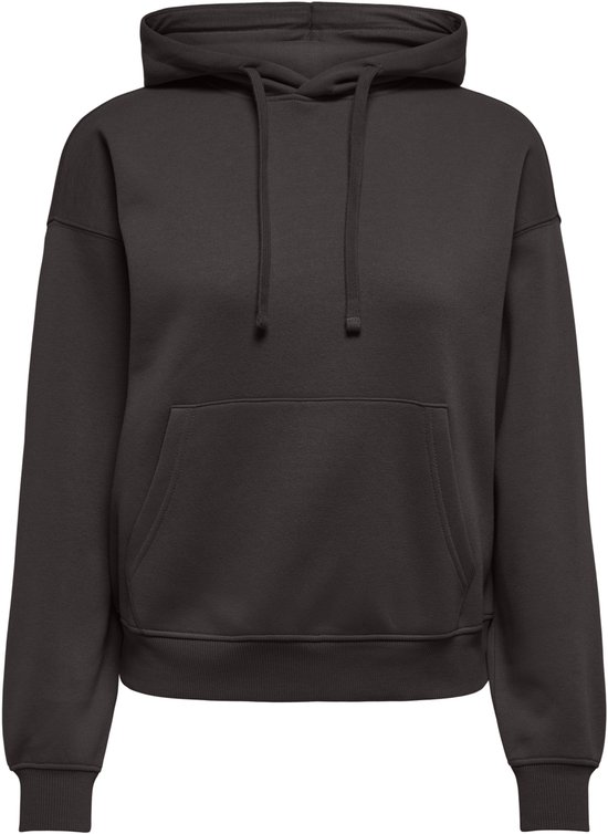 Sweat à capuche marron foncé avec une poche kangourou.