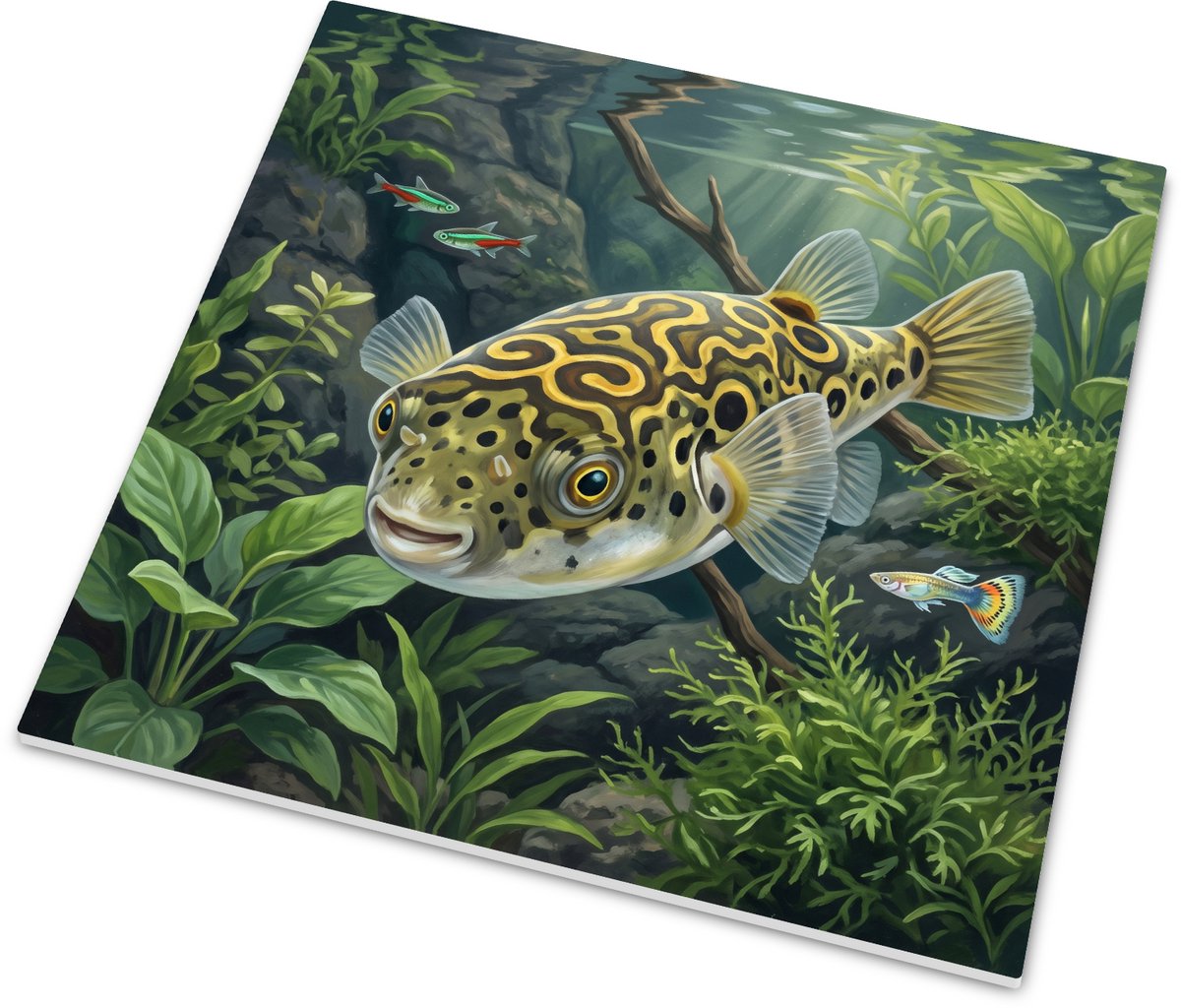 Tegeltje - Kogelvis - Aquarium vissen - 15x15 cm