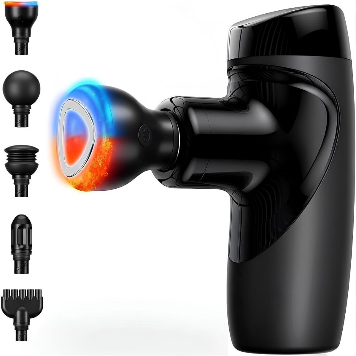 SP® Masage Gun – Mini Massagepistool met Warmtefunctie – Voor Spierherstel en Pijnverlichting – Zwart – 14cm x 9cm x 5cm