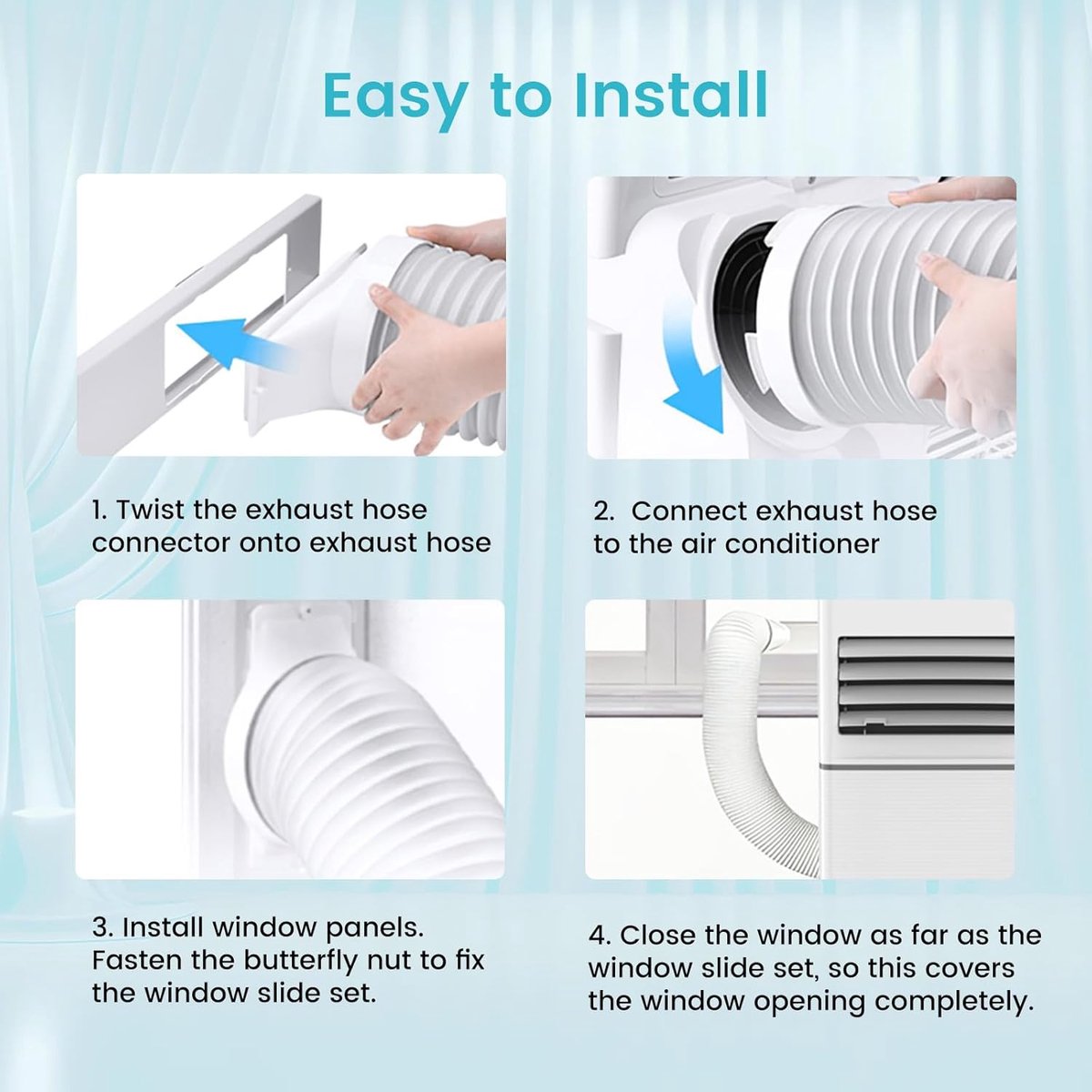 Mobiele airco 10000 BTU stil draagbaar met ontvochtiger, afstandsbediening en 4-in-1 functie – foto 5