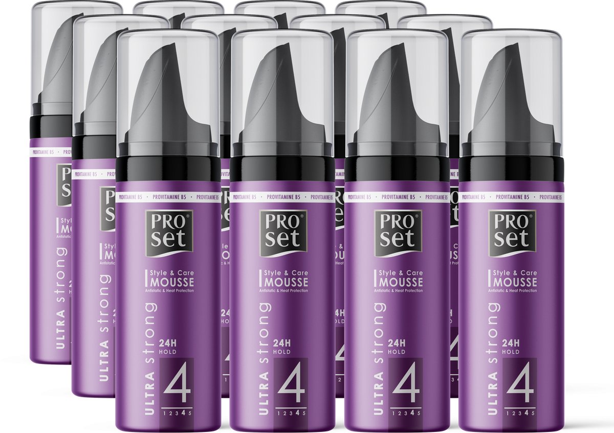 Proset Haarmousse Ultra Strong Mini - Voordeelverpakking 12x50ml - Reisverpakking