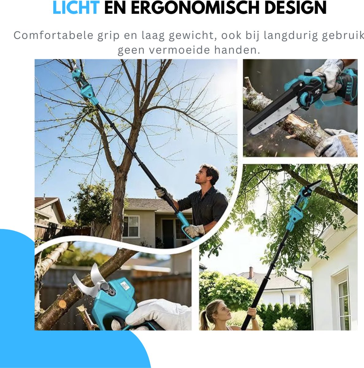 Truskore 4-in-1 Accu Tuingereedschap Set 244cm - 8 inch thumbnail 3