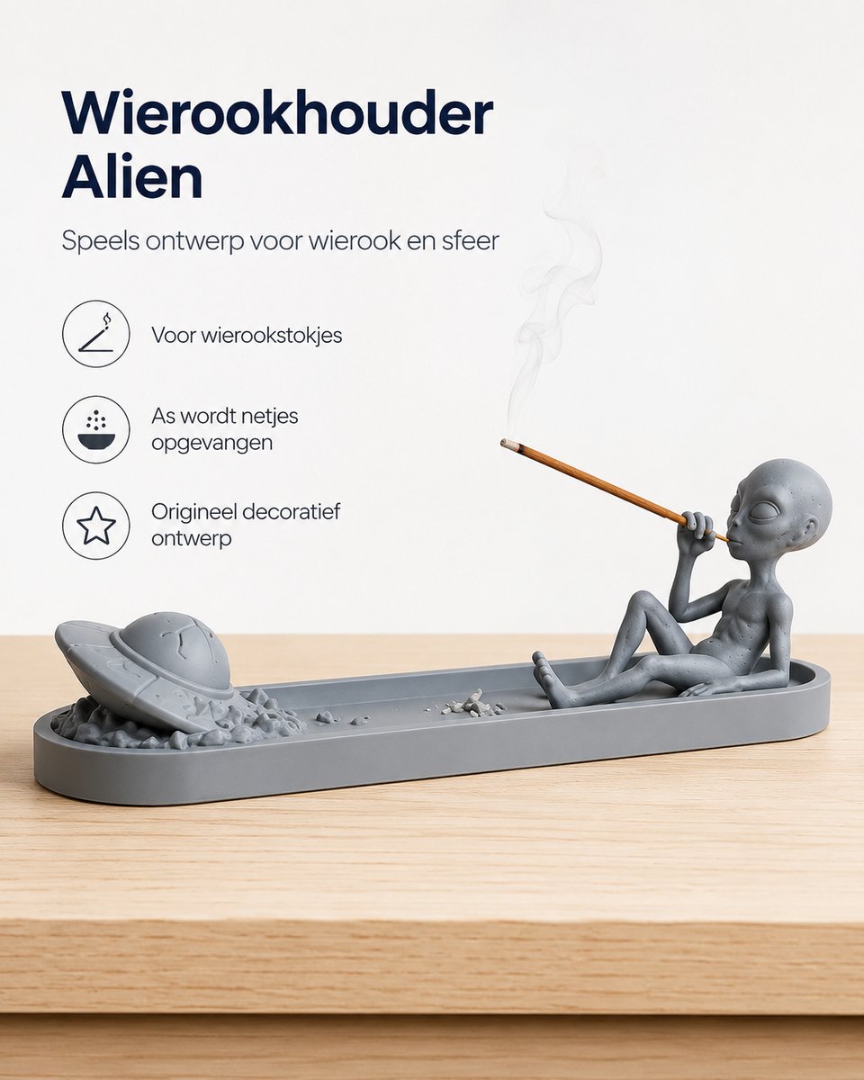 Skushy Wierookhouder Alien - Incense Holder - Accessoire - Organizer - Praktisch - Decoratief