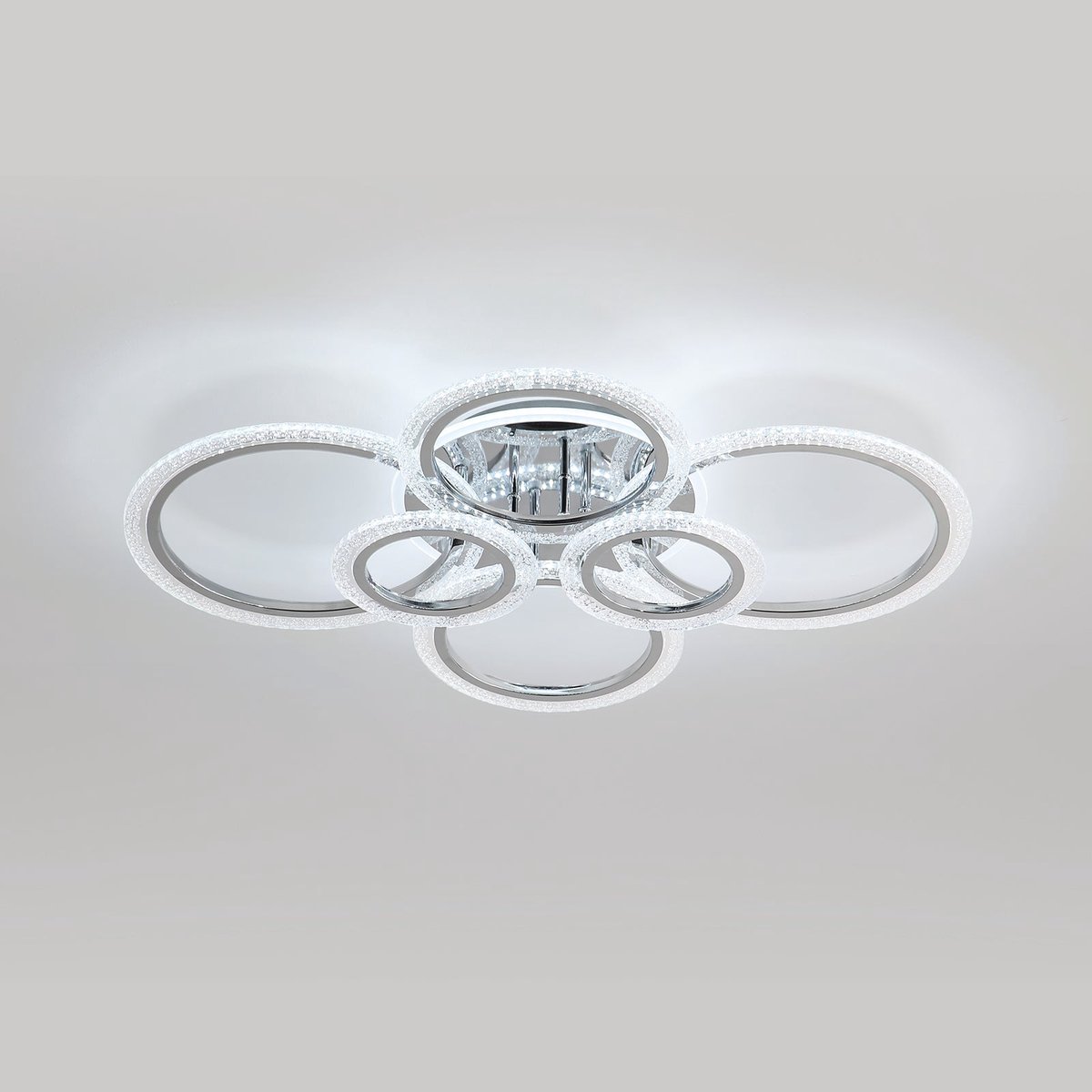 Riserva LED Plafondlamp Modern Chroom Rond 92W 11500LM 6500K Helder Wit Licht Aluminium Acryl
