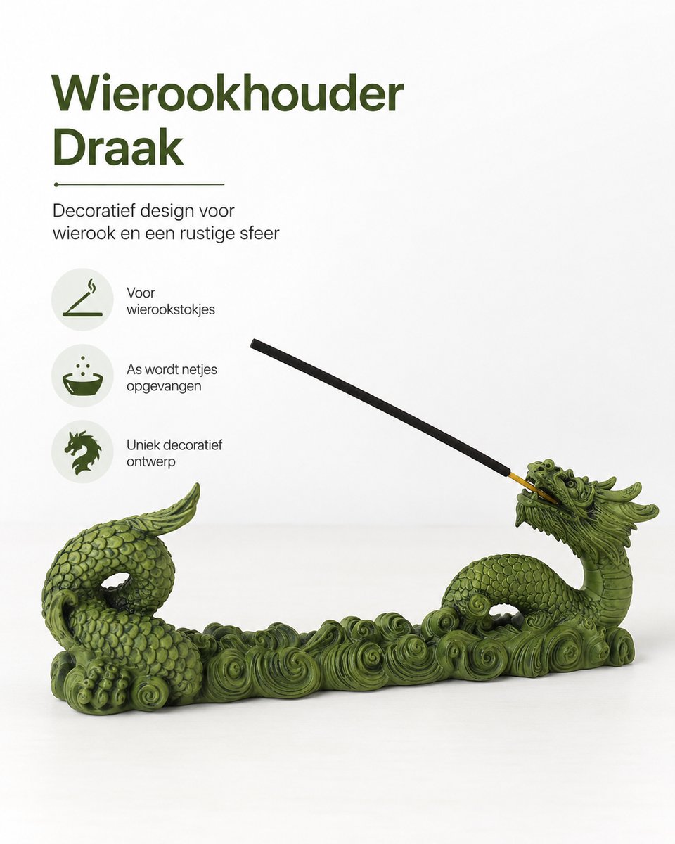 Skushy Wierookhouder Dragon Incense Holder - Accessoire - Organizer - Praktisch - Decoratief