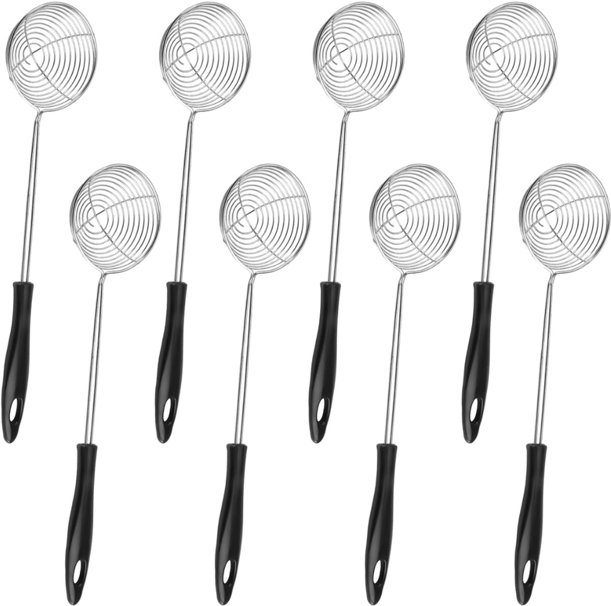 CLVP® Fondue Zeefjes Set Van 8 Stuks - Zeef Voor Fondue - Fonduezeefjes - Fondueset - Hotpot Netjes - Zwart