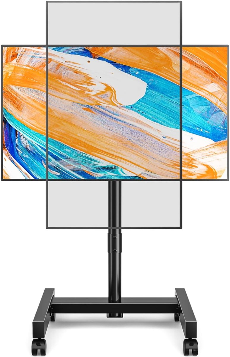 SNJY® TV Standaard Verrijdbaar - TV Standaard op Wielen - TV Voet - Voor 13 tot 50 Inch TV's - Tot 20KG - Draaibaar - Zwart