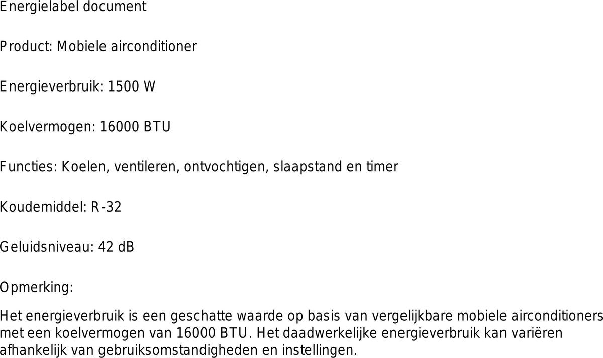 Mobiele airco 16000 BTU stille draagbare airconditioner met wifi, ontvochtiger en slaapstand — afbeelding 2