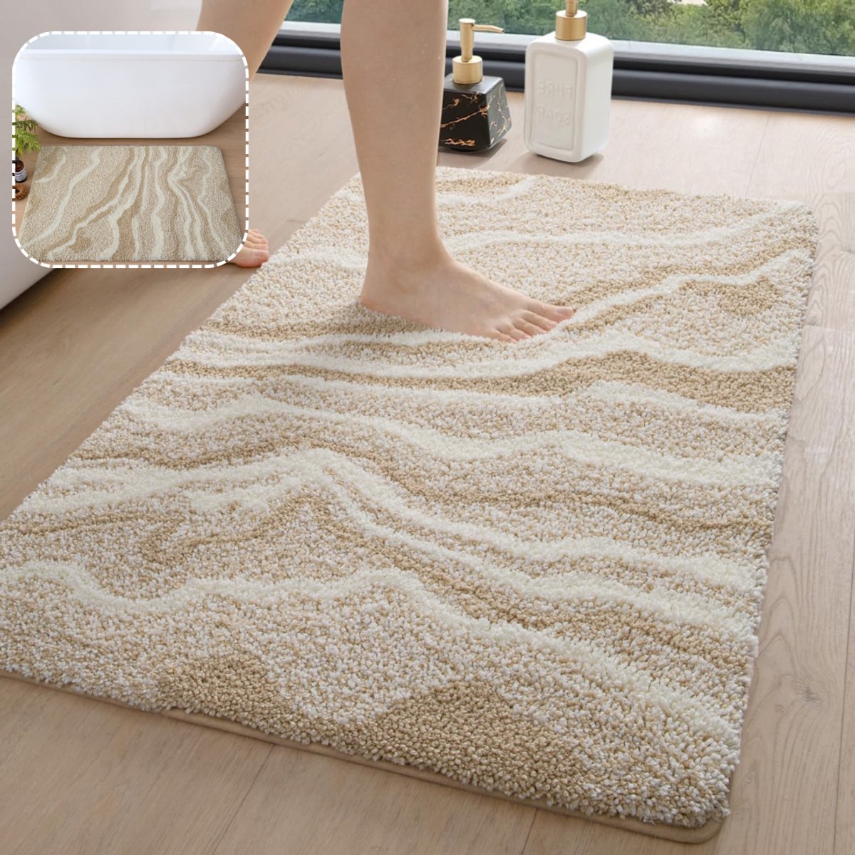 CLVP® Badmat Anti Slip - Douchemat - Badmatten - Beige