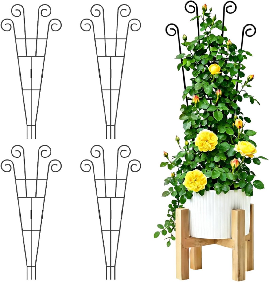 CLVP® Klimrek Planten - Plantensteunen voor Klimplanten - Wandrek voor Buiten - Zwart