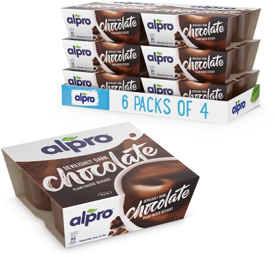 Alpro Fondant Dessert - Plantaardig & Lactosevrij - Glutenvrij - Intense Pure Chocoladesmaak - 24 x 125g