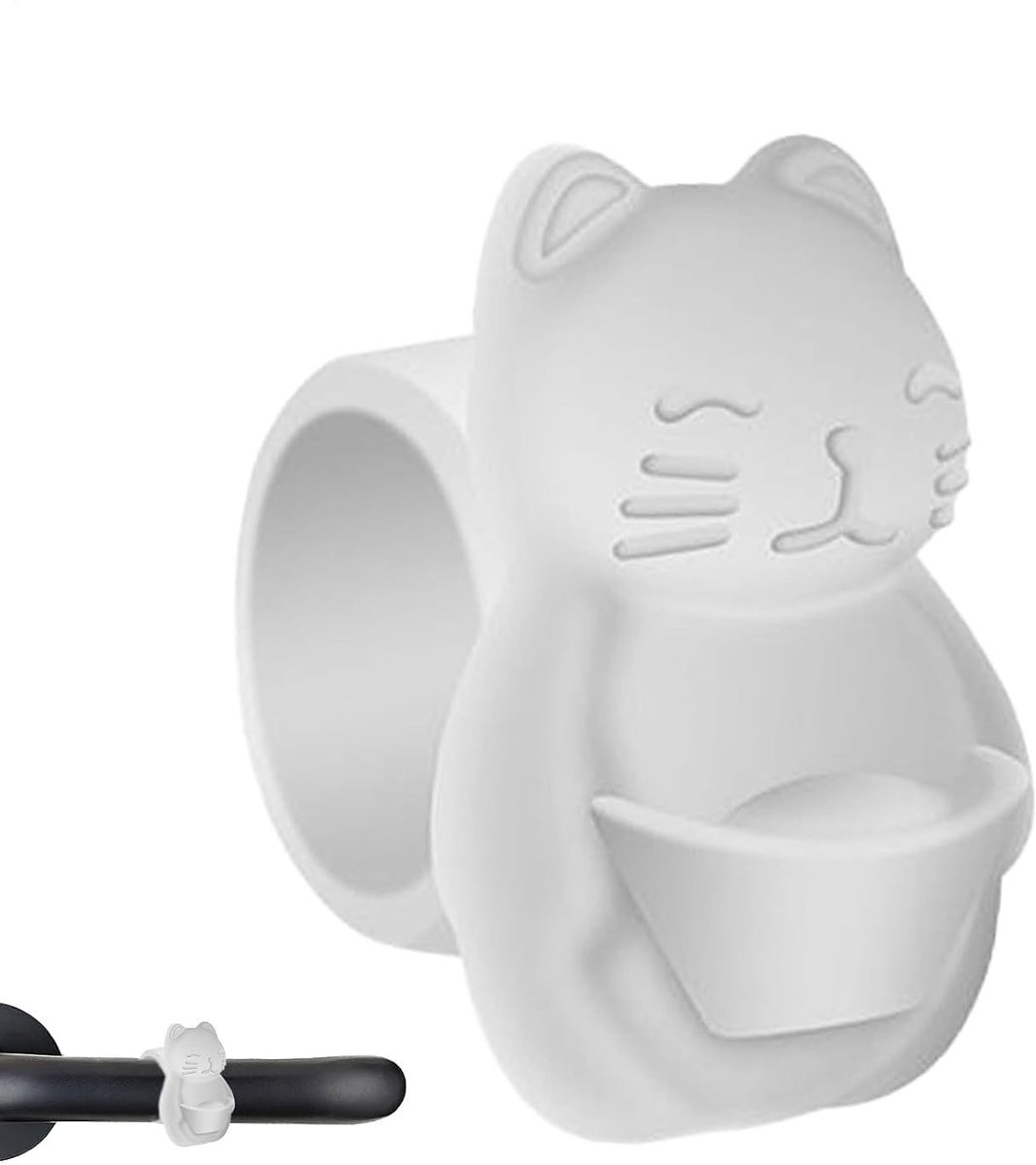 LISM-Set van 2 wanddeurstoppers – Anti-botsingsdeurstoppers – Herbruikbare siliconen beschermkussens – Leuk kattendesign