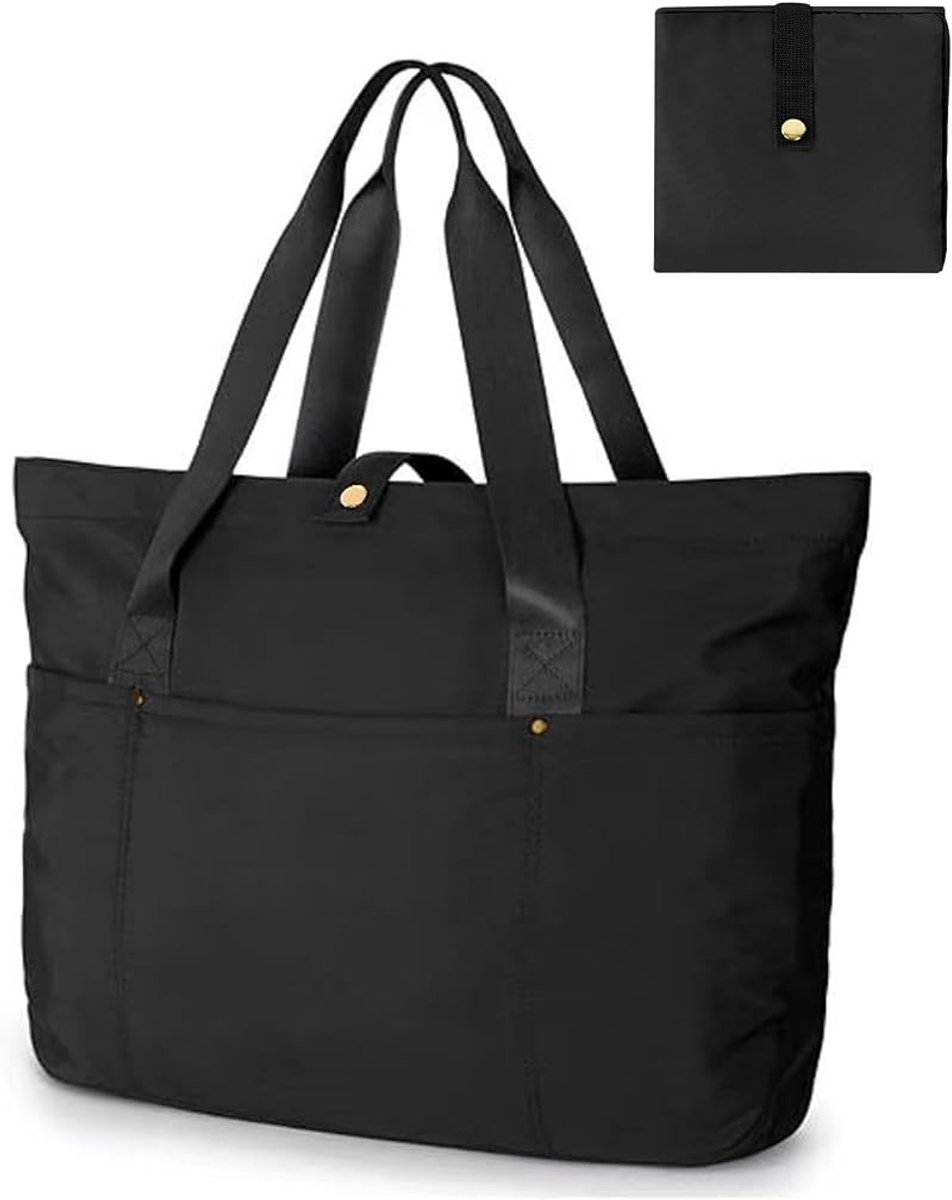 LISM-Dameshandtas, opvouwbare tas, Geschikt voor reizen, sporten, werk en school. 1 stuk in zwart.