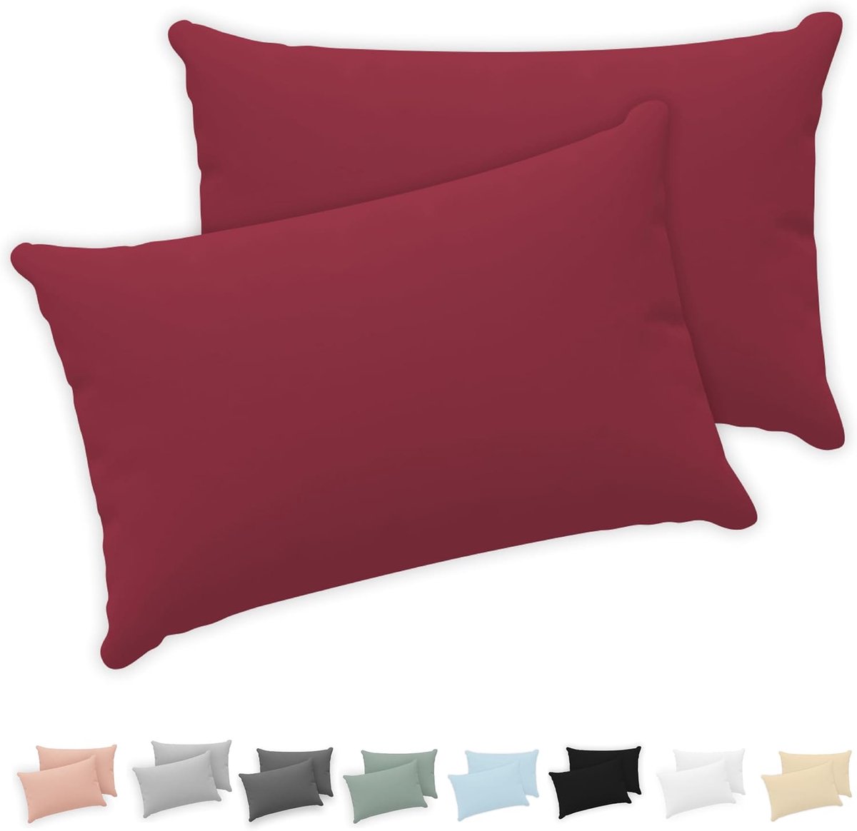 SnelShoppen - Twinzen Kussensloop Set van 2 - 50x70 cm - 100% Katoen Jersey 150 GSM - Kussensloop met Rits - Oeko-Tex Gecertificeerd - Zacht en Duurza