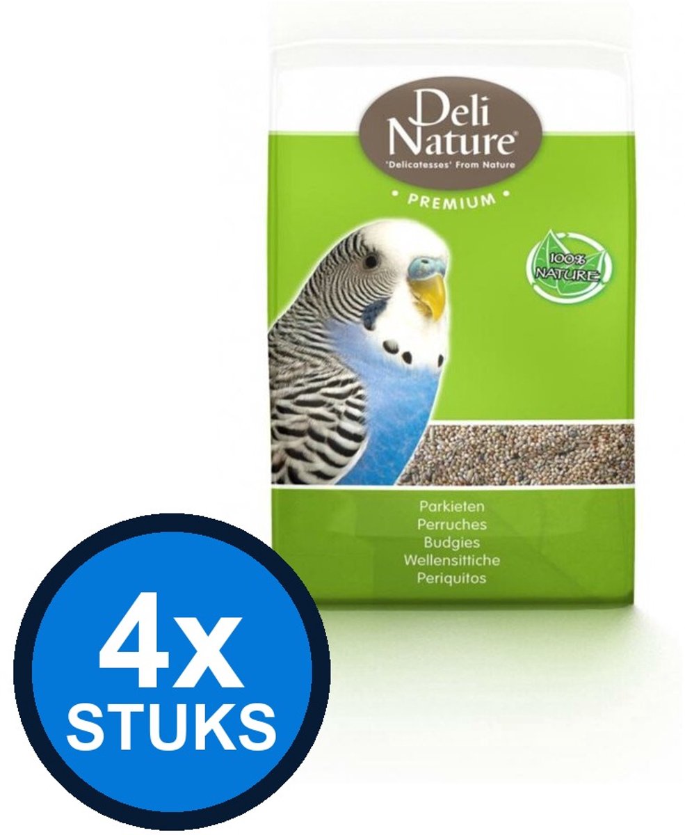 4x Deli Nature - Premium parkieten 1kg - Vogelvoer - 1 kg