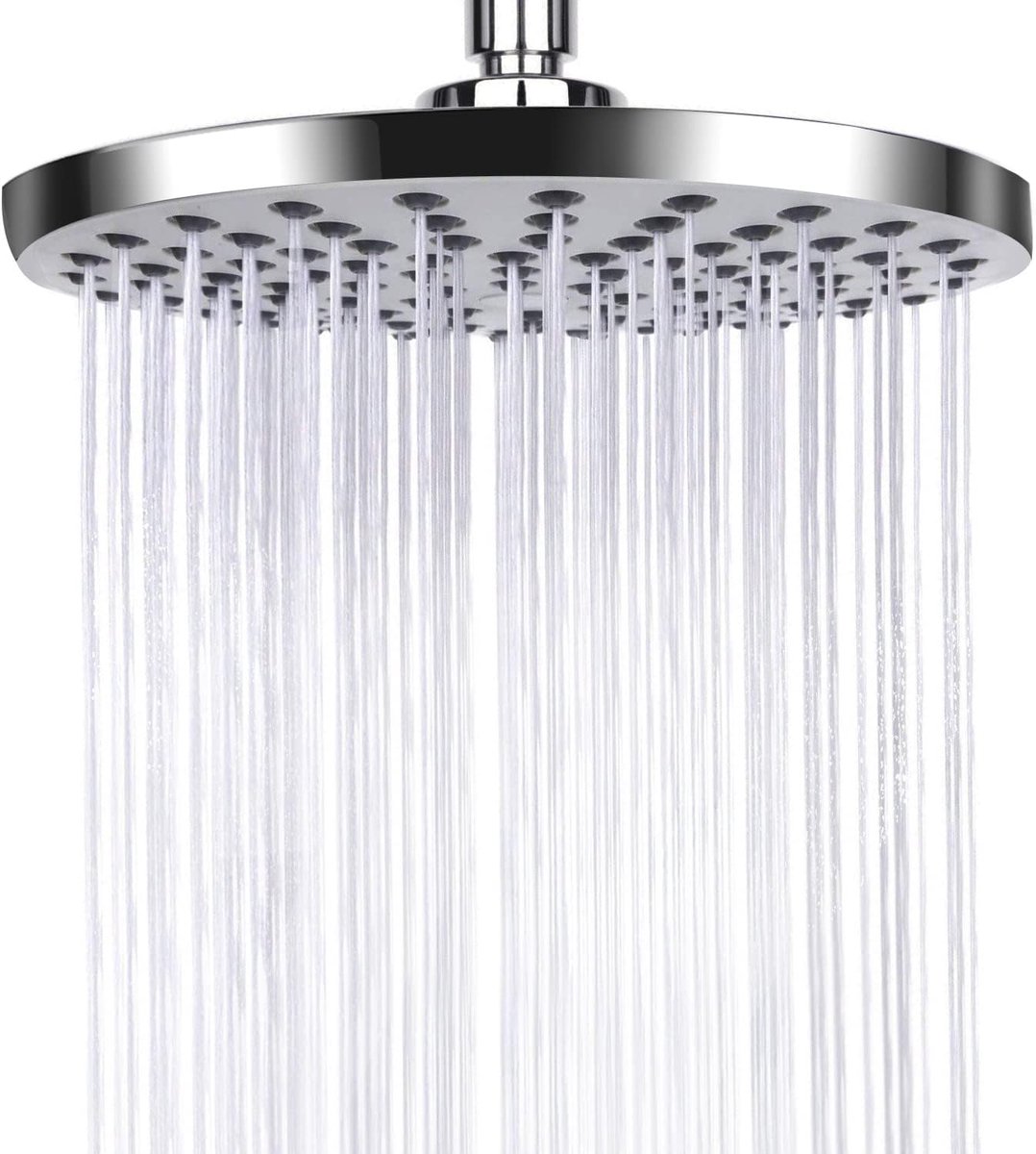 SnelShoppen - AiQInu 8 inch ronde douchekop regendouche, verstelbare hoofddouche, waterbesparend met anti-kalksproeiers, watervaldouchekop van roestvr
