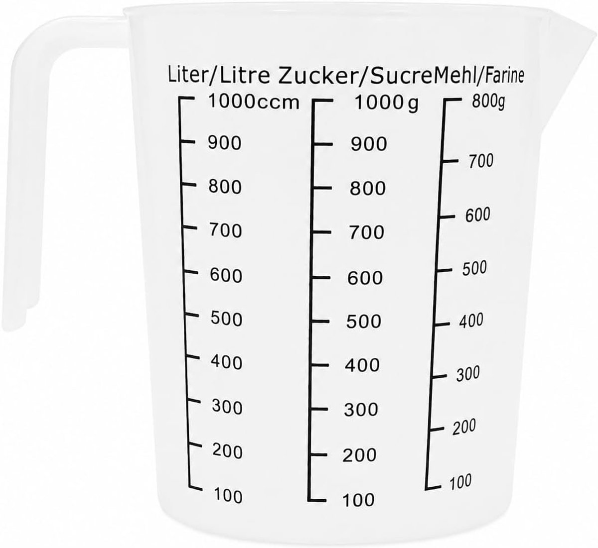 Thijox - 1L Plastic Dispenser - Nauwkeurige Meting, Grote Capaciteit 1000ML, Ergonomisch Handvat, Zwart, Keuken & Afstuderen